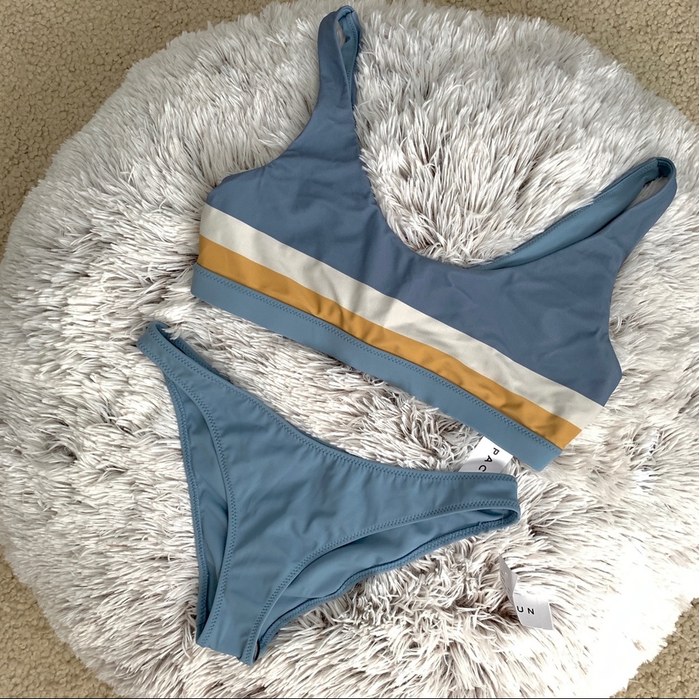 LA Hearts Light Blue Riptide Sporty Bikini